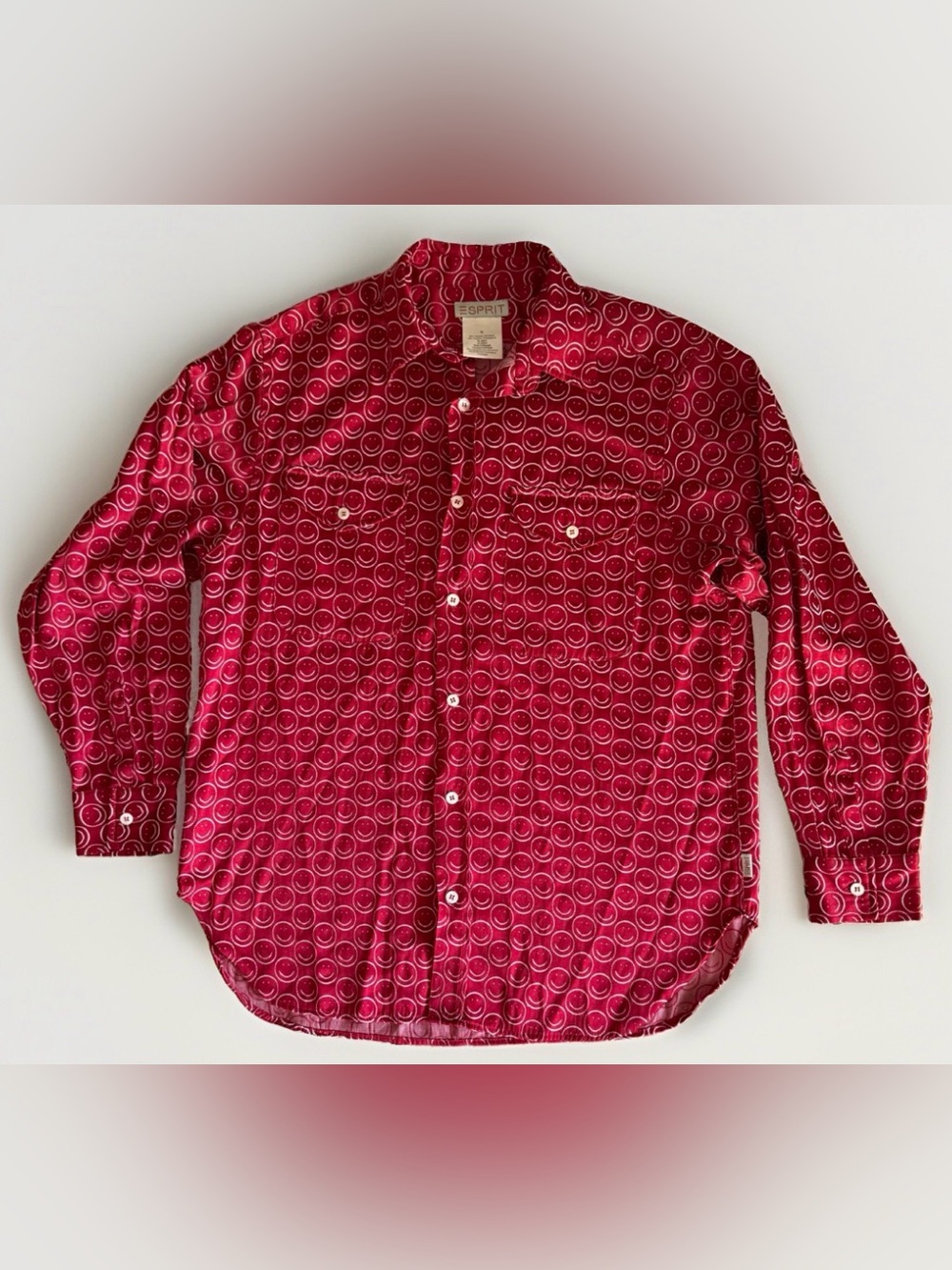 Vintage Esprit Smiley Face Button Down Shirt S